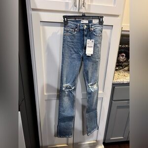 Zara brand new split skinny jeans, size 0.